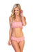 SOLID RIBBED PINK RUFFLED BIKINI SET - KOKOTETE