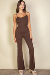 Solid Sleeveless Wide Leg Jumpsuit - KOKOTETE
