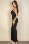 Solid Sleeveless Wide Leg Jumpsuit - KOKOTETE