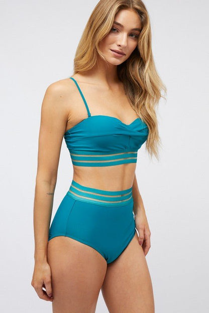 Solid Two Piece Swimsuit - KOKOTETE