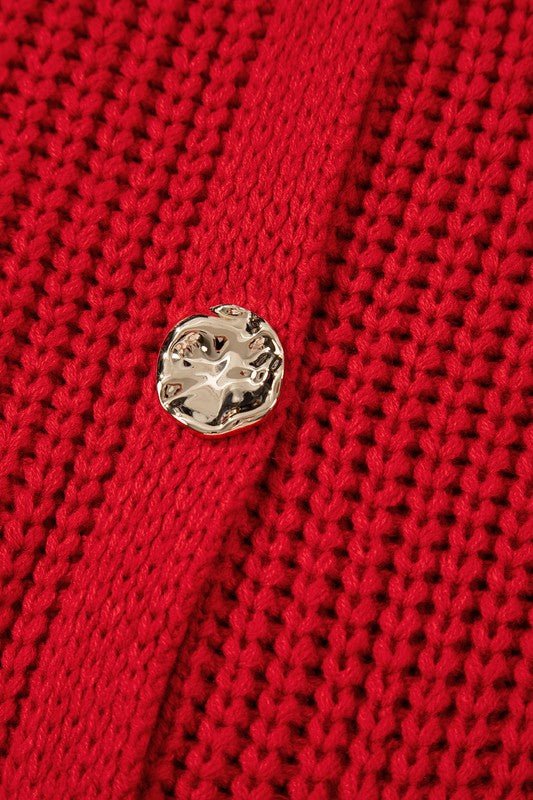 SPRING Textured Knit Buttoned Sweater Vest - KOKOTETE
