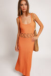 Square Neck Sleeveless Crochet Midi Dress - KOKOTETE