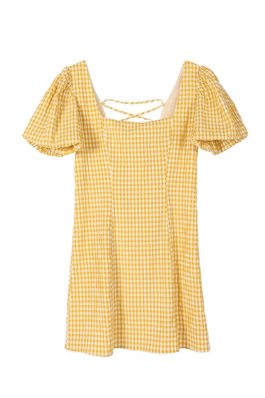 SS back strap dress - gingham - KOKOTETE