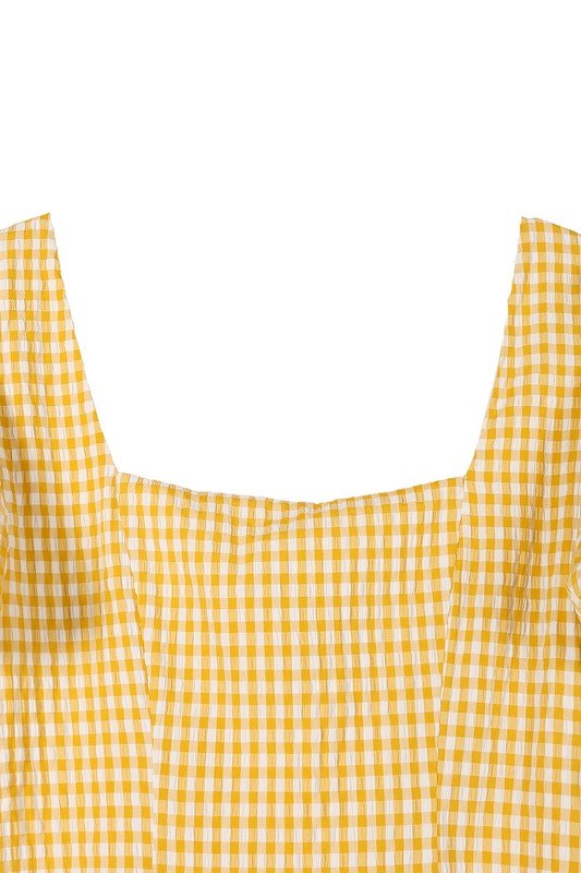 SS back strap dress - gingham - KOKOTETE