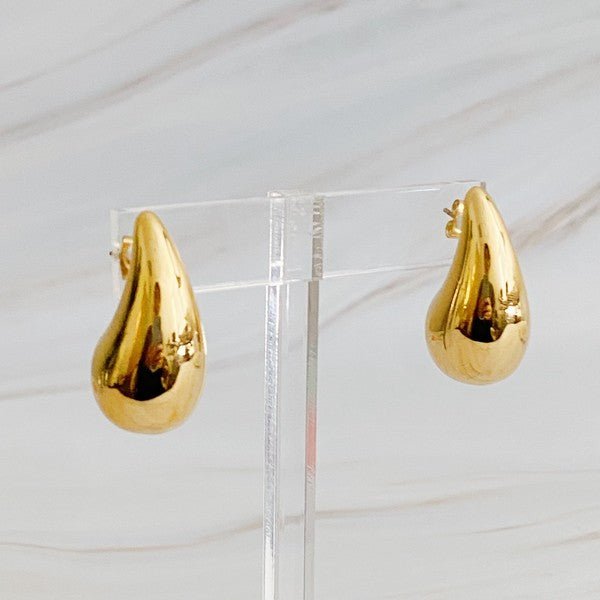 Statement Hollow Teardrop Stud Earrings - KOKOTETE