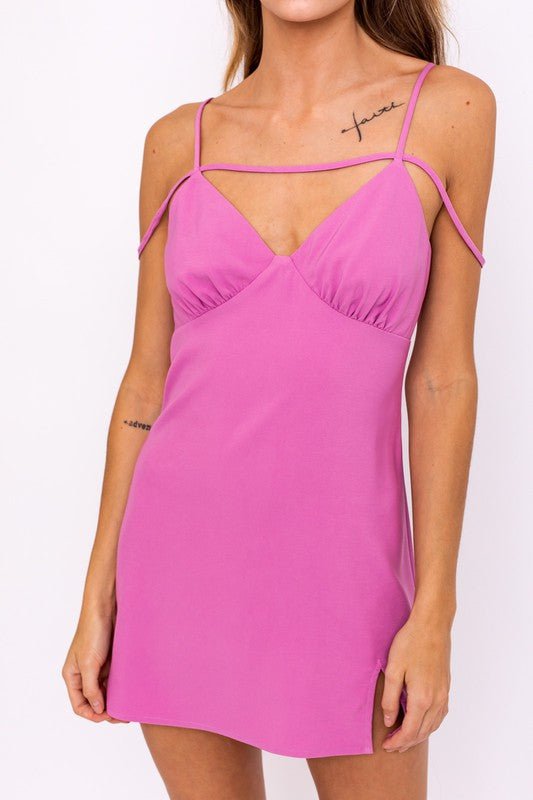 Strap Detail Mini Dress - KOKOTETE