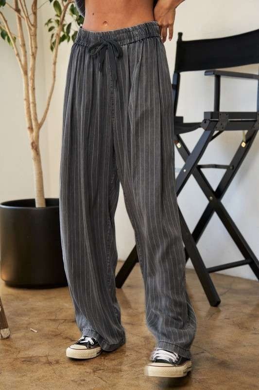 Stripe Button Down Shirt and Long Pants Set - KOKOTETE
