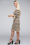 Striped Pattern Sweater Dress - KOKOTETE