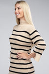 Striped Pattern Sweater Dress - KOKOTETE