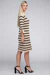 Striped Pattern Sweater Dress - KOKOTETE