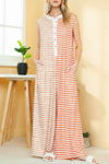 Striped Pocketed Baggy Wide Leg Jumpsuit - KOKOTETE