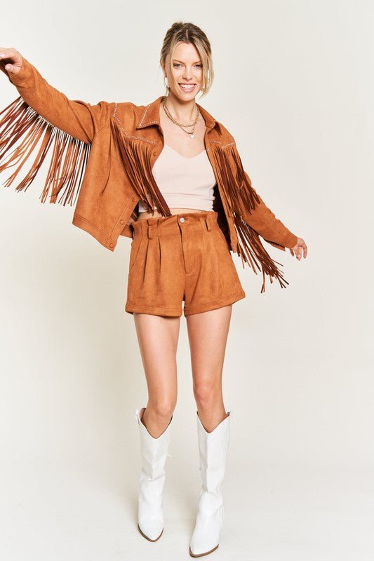 Suede studded fringe jacket - KOKOTETE