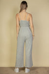 Sweater - Knit Fuzzy Frenchy Tie Front Cami Jumpsuit - KOKOTETE