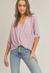 Tab Sleeve Surplice Top - KOKOTETE