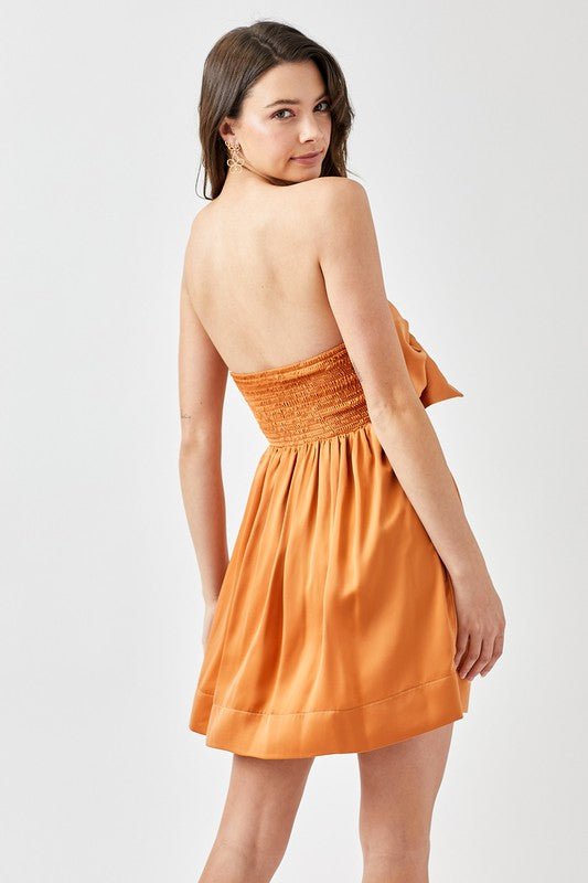 Tie Front Tube Romper Dress - KOKOTETE