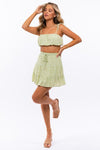 Tie Strap Ruched Crop Top - KOKOTETE