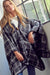 TOGGLE CLOSE PLAID PONCHO - KOKOTETE