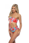 TROPICAL RING ACCENT ONE SHOULDER ONE PIECE SWIM - KOKOTETE