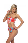 TROPICAL RING ACCENT ONE SHOULDER ONE PIECE SWIM - KOKOTETE