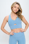 Two Piece Activewear Set with Cut - Out Detail - KOKOTETE