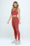 Two Piece Activewear Set with Cut - Out Detail - KOKOTETE