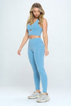 Two Piece Activewear Set with Cut - Out Detail - KOKOTETE