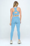 Two Piece Activewear Set with Cut - Out Detail - KOKOTETE