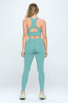 Two Piece Activewear Set with Cut - Out Detail - KOKOTETE