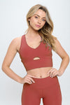 Two Piece Activewear Set with Cut - Out Detail - KOKOTETE