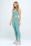 Two Piece Activewear Set with Cut - Out Detail - KOKOTETE