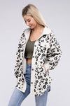 Vintage Washed Leopard Corduroy Buttoned Jacket - KOKOTETE