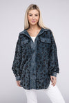 Vintage Washed Leopard Corduroy Buttoned Jacket - KOKOTETE