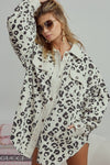 Vintage Washed Leopard Corduroy Buttoned Jacket - KOKOTETE
