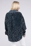 Vintage Washed Leopard Corduroy Buttoned Jacket - KOKOTETE