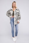 Vintage Washed Leopard Corduroy Buttoned Jacket - KOKOTETE