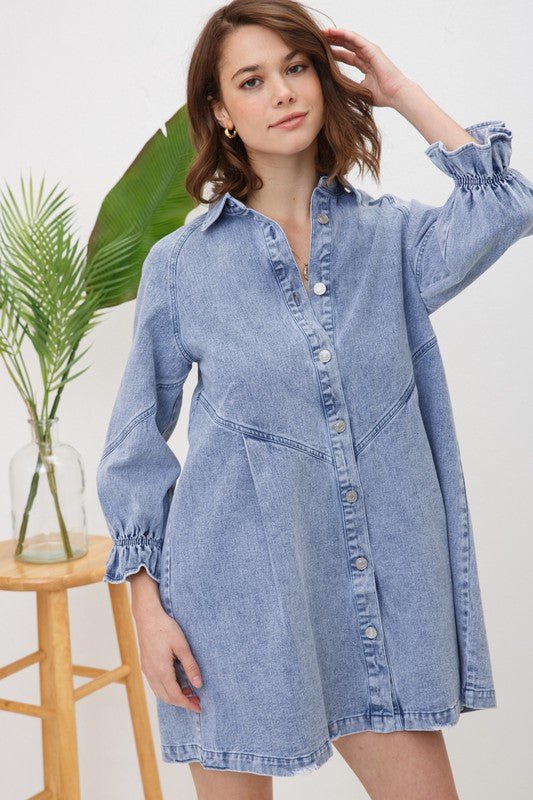 Washed Denim Dress - KOKOTETE