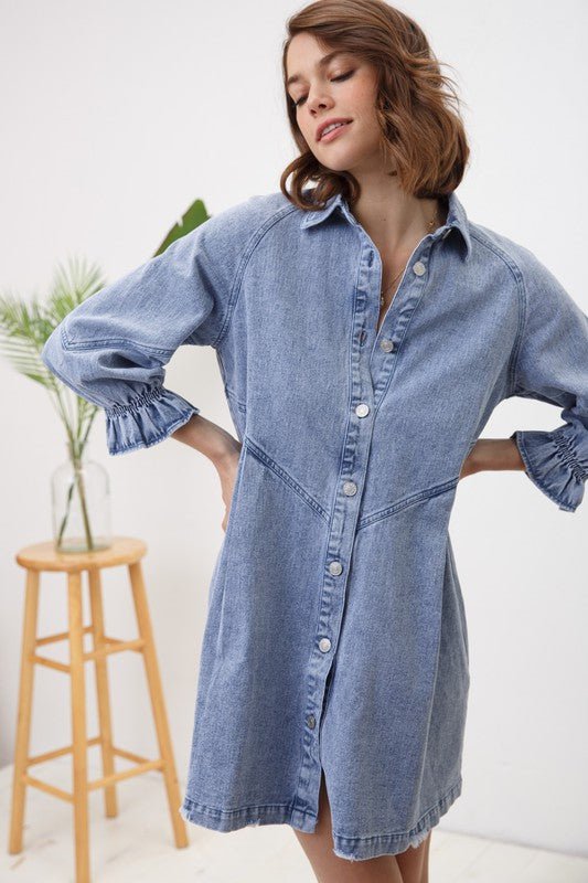 Washed Denim Dress - KOKOTETE