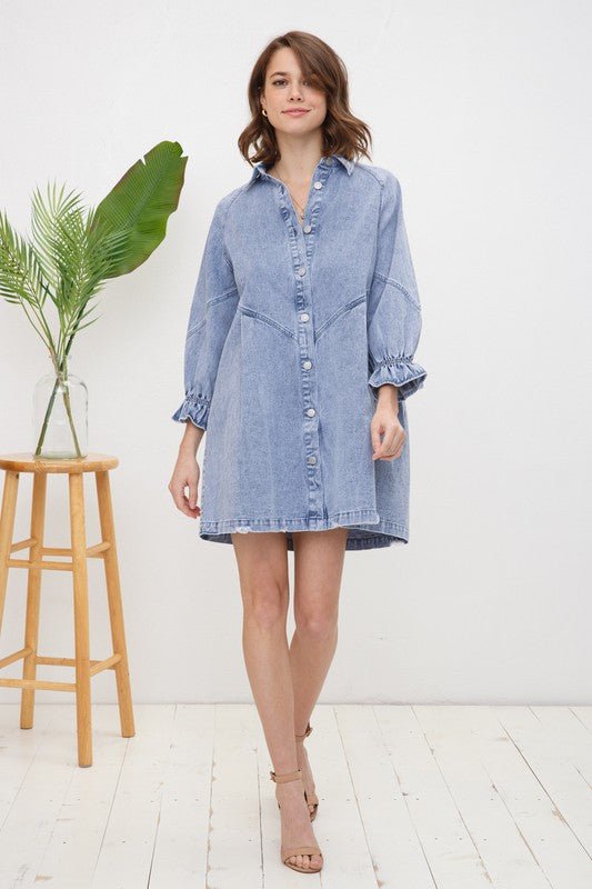 Washed Denim Dress - KOKOTETE