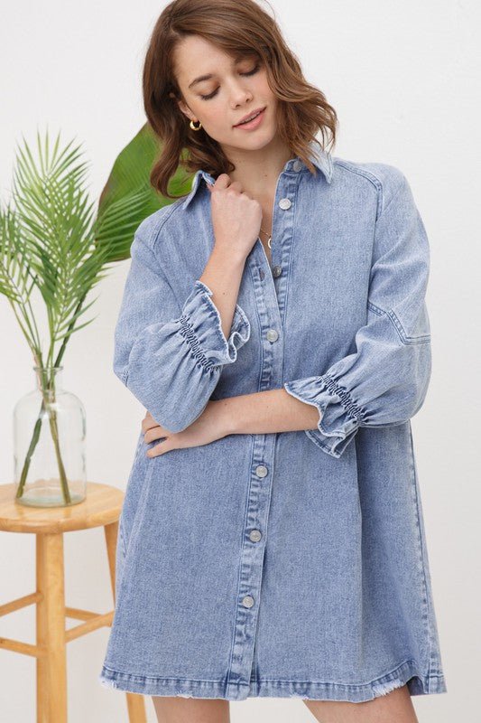 Washed Denim Dress - KOKOTETE