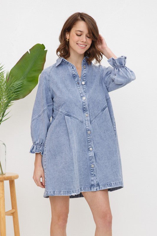 Washed Denim Dress - KOKOTETE