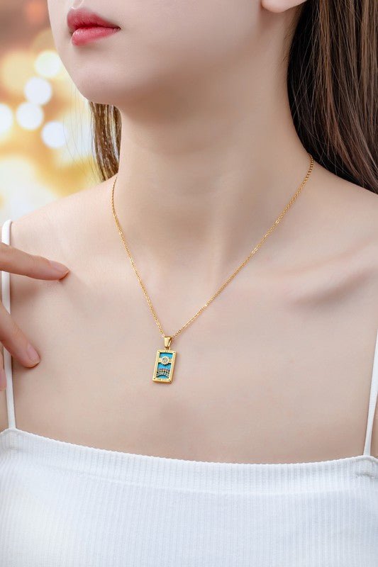 water proof TARROT CARD NATURAL STONE NECKLACE - KOKOTETE