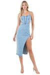 WOMEN FASHION DENIM MAXI DRESS - KOKOTETE