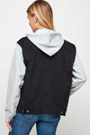 Women's Denim Jacket with Fleece Hoodies - KOKOTETE