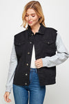 Women's Denim Jacket with Fleece Hoodies - KOKOTETE