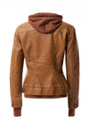 Women's Hood PU Leather Jacket - KOKOTETE