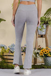 Women's Stone Washed Ribbed Yoga Pants - KOKOTETE