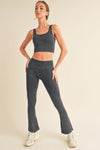 Women's Stone Washed Ribbed Yoga Pants - KOKOTETE