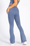 Women's Stone Washed Ribbed Yoga Pants - KOKOTETE