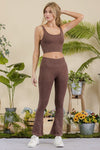 Women's Stone Washed Ribbed Yoga Pants - KOKOTETE