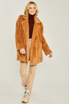 Woven Solid Teddy Collar Coat - KOKOTETE